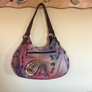 Annuschka hand painted leather shoulder bag